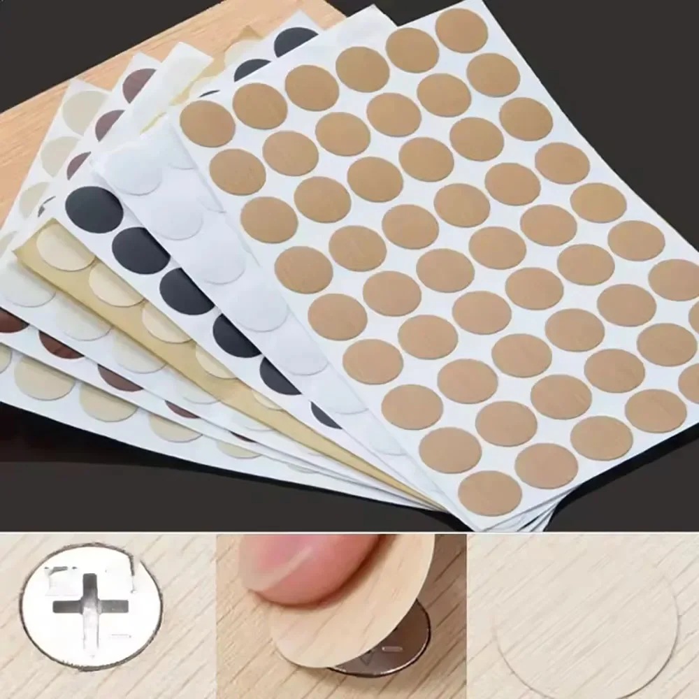 Woodworking Glue - 54 stuks/set zelfklevende houten schroefdopstickers, meubelgatenafdekkingen