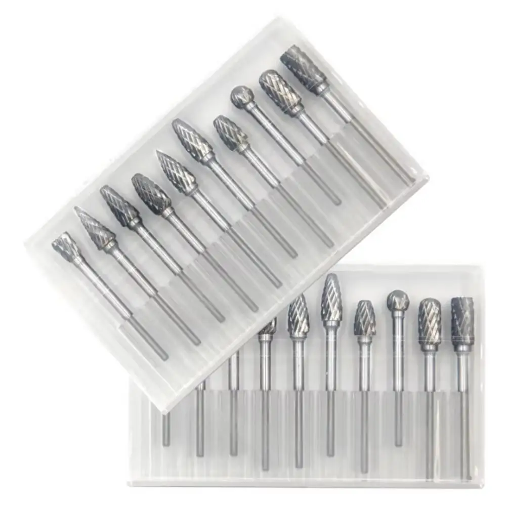 Wood Chisel Set - 10-delige set hardmetalen freesjes, 3mm schacht,